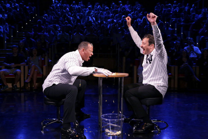 Jimmy Fallon and Alex Rodriguez play a little game