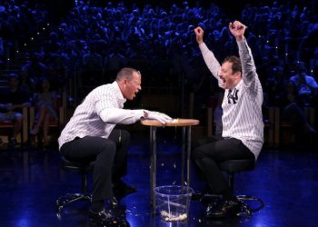 Jimmy Fallon and Alex Rodriguez play a little game