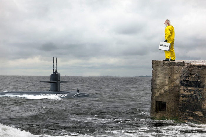 Curly McGruff looks out at his new charter: The Hamptons Police Department Submarine Unit