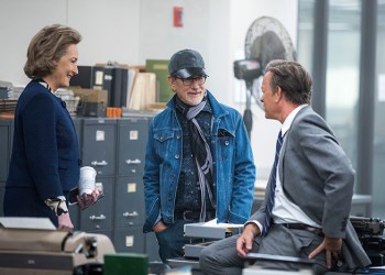 Meryl Streep, Steven Spielberg and Tom Hanks filming 