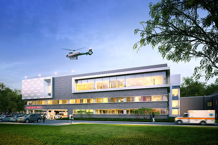 Render of the Peconic Bay Medical Center Cardiac Care Center