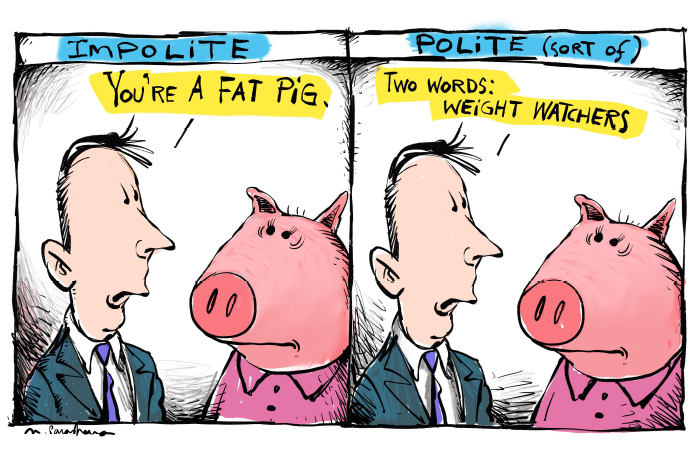 Politeness cartoon by Mickey Paraskevas