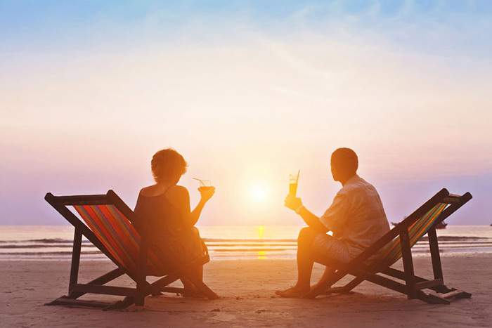 Retirees on the beach