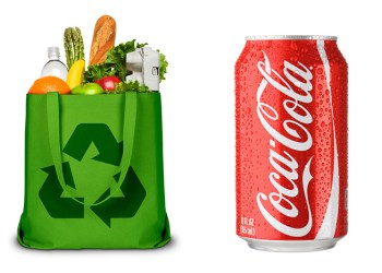Reusable shopping bag and the offending Coke