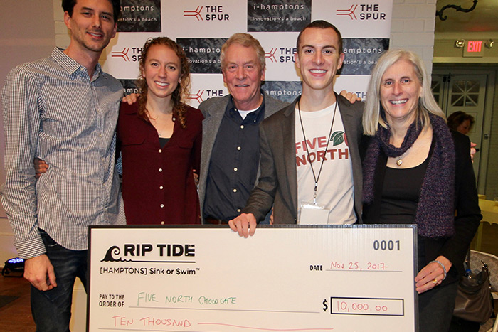 Riptide 2017 Audience Award Winner Ben Conard, Founder Five North Chocolate, and family: Mike Smit, Kate Conard, Chris Conard, Ben Conard, Susan Conard