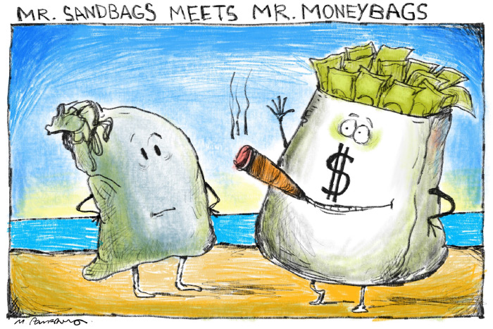 Sandbag cartoon by Mickey Paraskevas