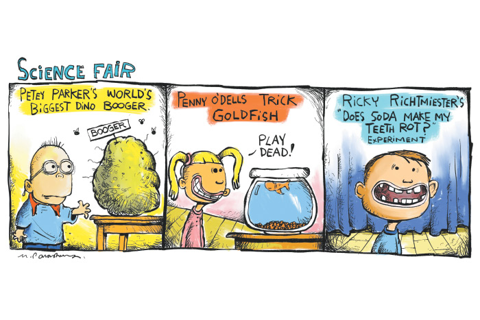 Science fair cartoon by Mickey Paraskevas