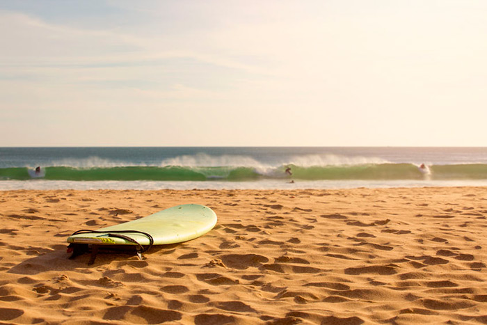 Surfboard on beach