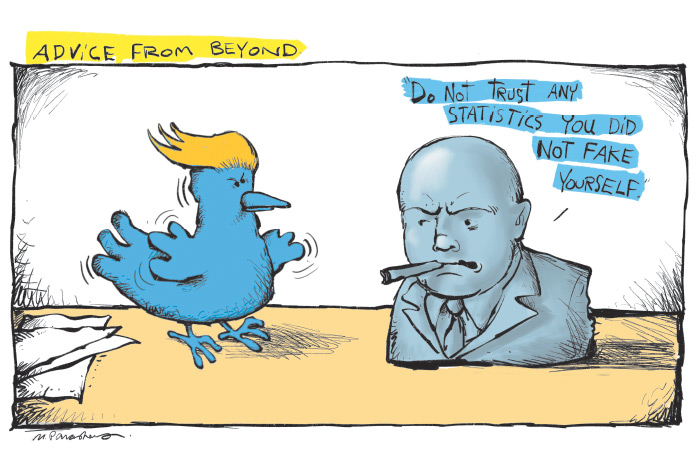 Trump advice cartoon by Mickey Paraskevas