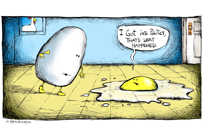Trump egg cartoon by Mickey Paraskevas