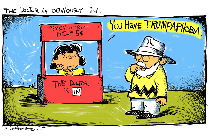 Trumpaphobia cartoon by Mickey Paraskevas