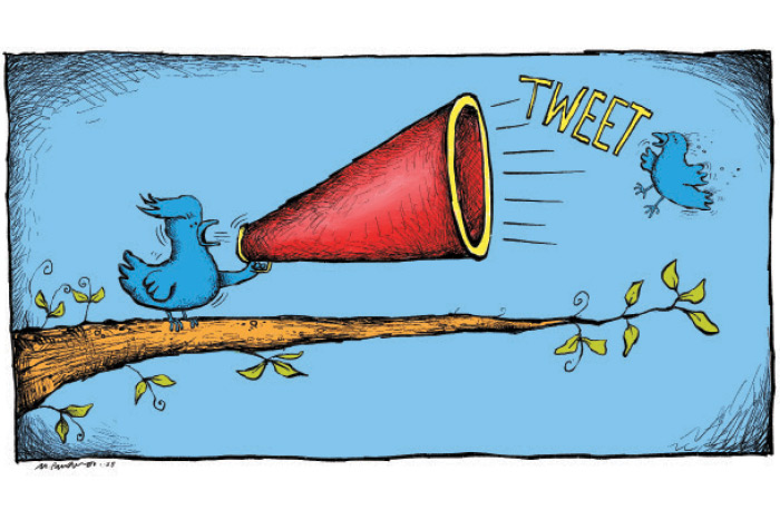 Tweet Twitter cartoon by Mickey Paraskevas