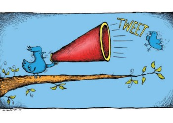 Tweet Twitter cartoon by Mickey Paraskevas