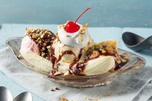 Nothing beats a banana split for dessert!
