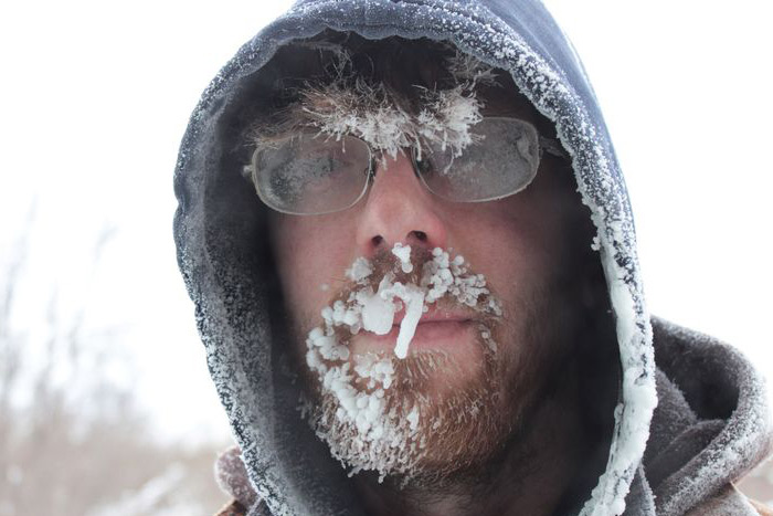 Don't drive with your top down in the cold, especially across a rotary