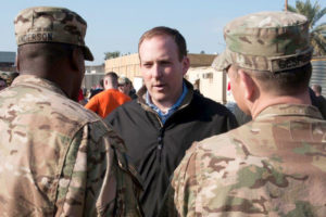 Congressman Zeldin speaking to 82nd Airborne Division Paratroopers in Iraq just following their Christmas morning run.