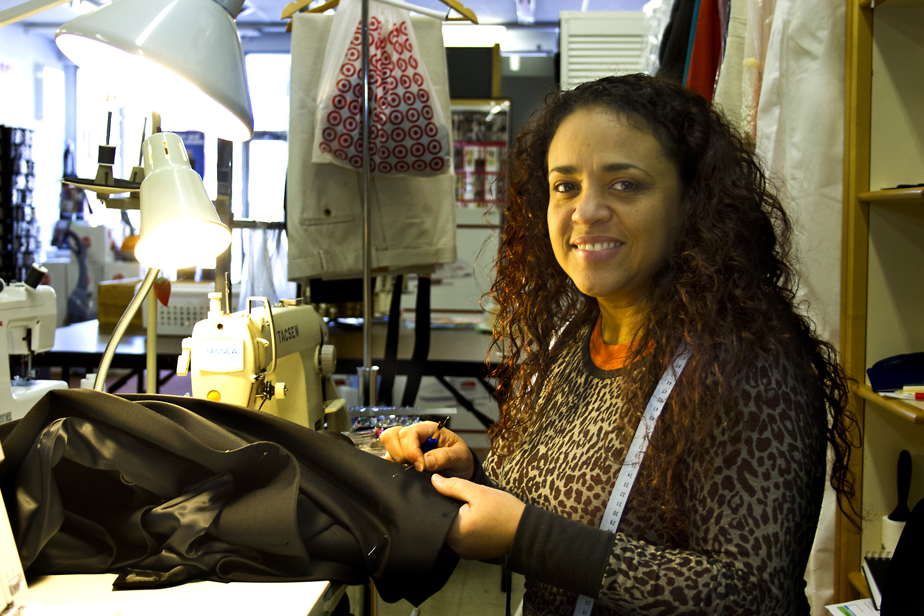 Seamstress Jackie Rios on the job. Photo by Nick Chowske