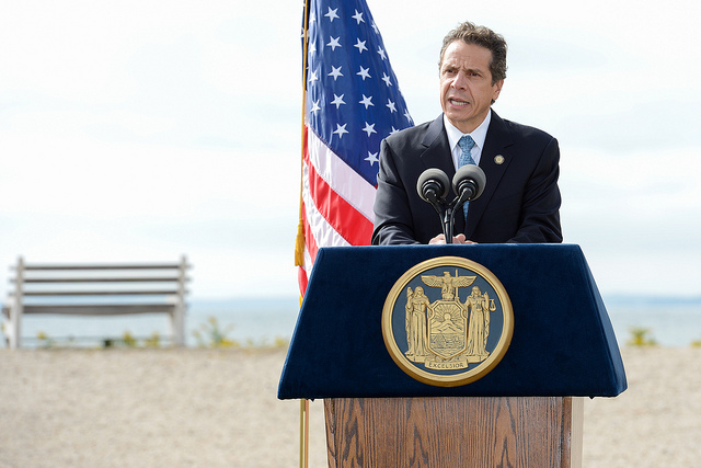 Governor Andrew Cuomo in Orient demands a plan for environmental assessment and cleanup at Plum Island