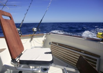 Big game boat wooden fishing chair