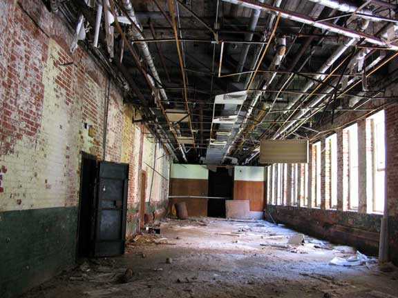 Inside Bulova Watchcase Factory ruins