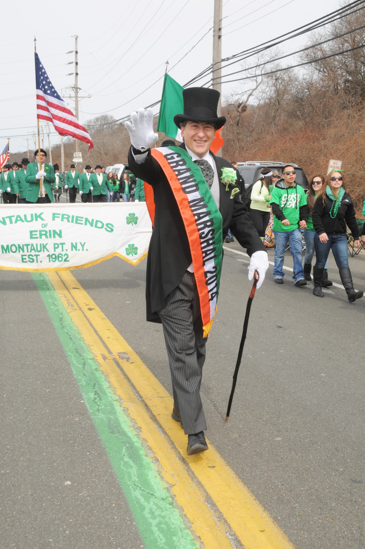 Montauk parade Grand Marshal Paul Monte, head of the Montauk chamber of commerce