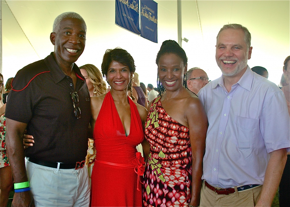Dan Gasby, the husband of B. Smith, with Dushy Roth, B. Smith and Roman Roth in 2011 at Chefs and Champagne.