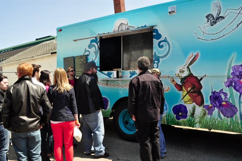 Organic food truck Eat Me Drink Me was on hand at the grand opening