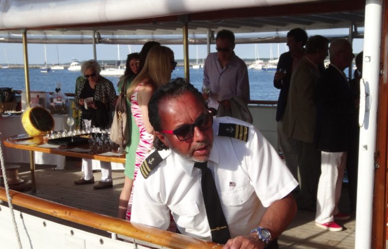 Pedro J. Rodriquez, securing the lines on board, ready to cast off