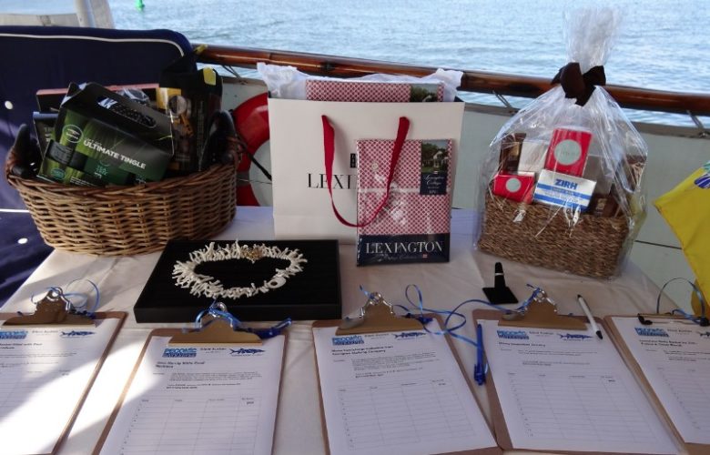 Silent auction on the foredeck