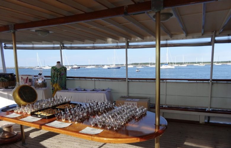 Silent auction, nibbles, and the view of the harbor