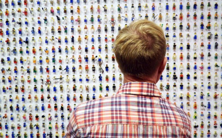 A wall of Lego minifigures, "Hampton Court" by James Burke