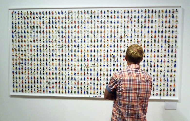 A wall of Lego minifigures, "Hampton Court" by James Burke