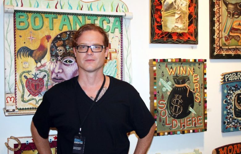 Bryan Cunningham at the Red Truck Gallery booth on Saturday