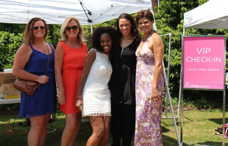 Kerry, Sharon, Tamita, Leah at Shecky's Girls Day Out check-in