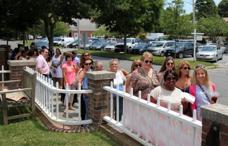Waiting to enter Shecky's Girls Day Out.