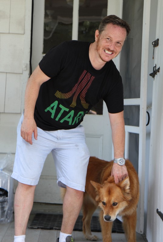 C.E.O. of Shecky's Chris Hoffman takes a moment from his busy event to smile for the camera
