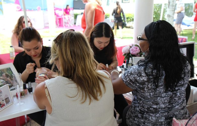 Getting Nails done by "Make Up Pro" staff members.