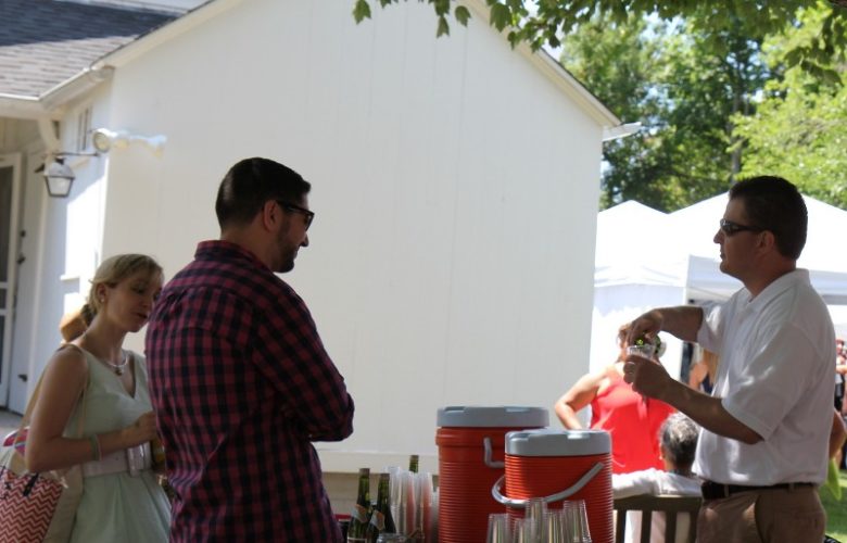 Owner of "Gekkeikan" Peter, serving Ben and Julie "Monster Sake"