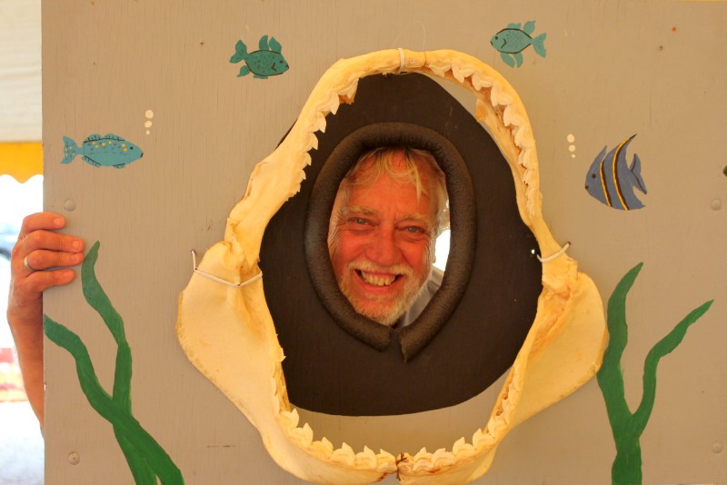 Owner of Montauk Marine Basin, Carl Darenberg having fun at the Sharks Eye All Release Tournament and Festival