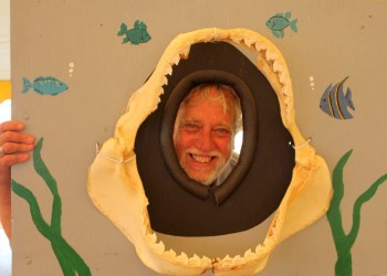 Owner of Montauk Marine Basin, Carl Darenberg having fun at the Sharks Eye All Release Tournament and Festival