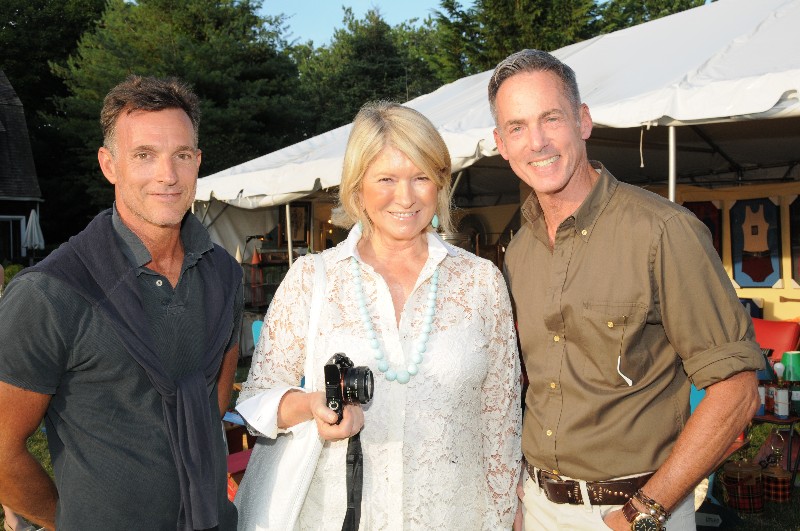 George Kolasa and David Kleinberg toured the East Hampton Historical Society Antiques Show with Martha Stewart