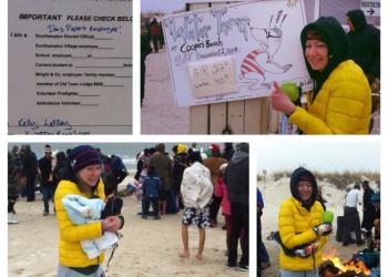 Kelly Laffey does the 2013 Polar Bear Plunge at Coopers Beach.
