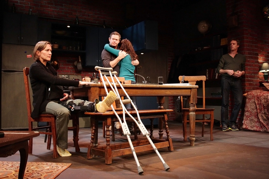 Sandy York, John Carlin, Kate Kenney and John L. Payne in "Time Stands Still" at Hampton Theatre Company in Quogue.