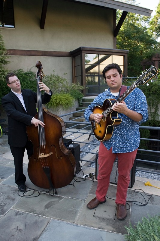 The cool of the evening was enhanced by the acoustical duet of guitar and stand up bass.