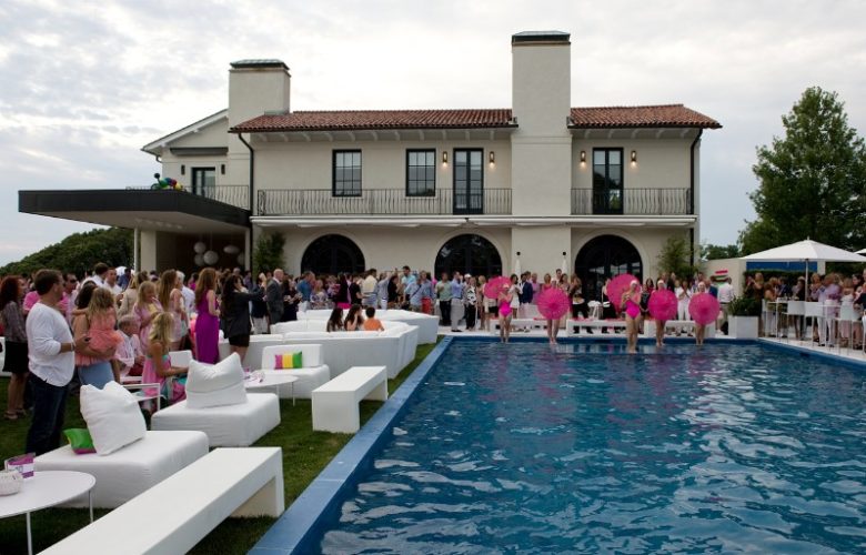 The Water Works synchronized swimmers preforming for the evening's guests.