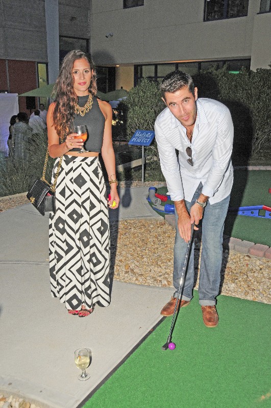 Megan Louden and Rob Schmitt (NBC 4) tried out CMEE's new mini-golf course