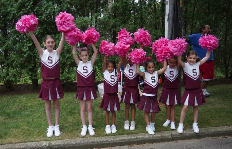 Southampton Cheerleaders-Katey O'Brien, Emma Kraszewski, Daelyn and Amadyah Palmore, Kyla Cerullo, Olivia Casabianca and Addison Corwith