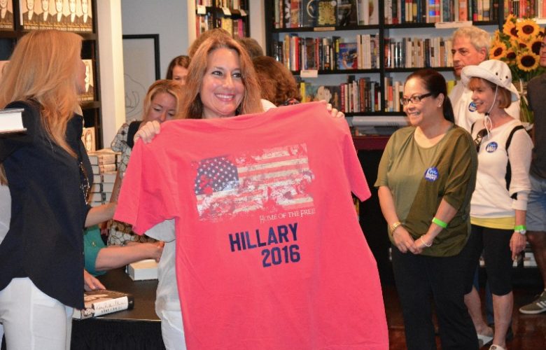 This woman came to the signing with a Hillary 2016 T-shirt.