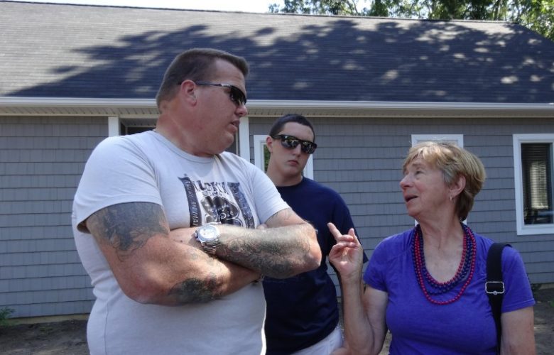 Chris and C. J. Perrier with Sec. of the Board and jobsite worker Carol Andrews
