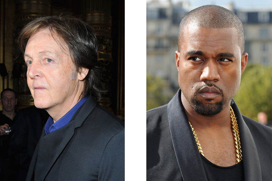 Newcoming Paul McCartney and music legend Kanye West.